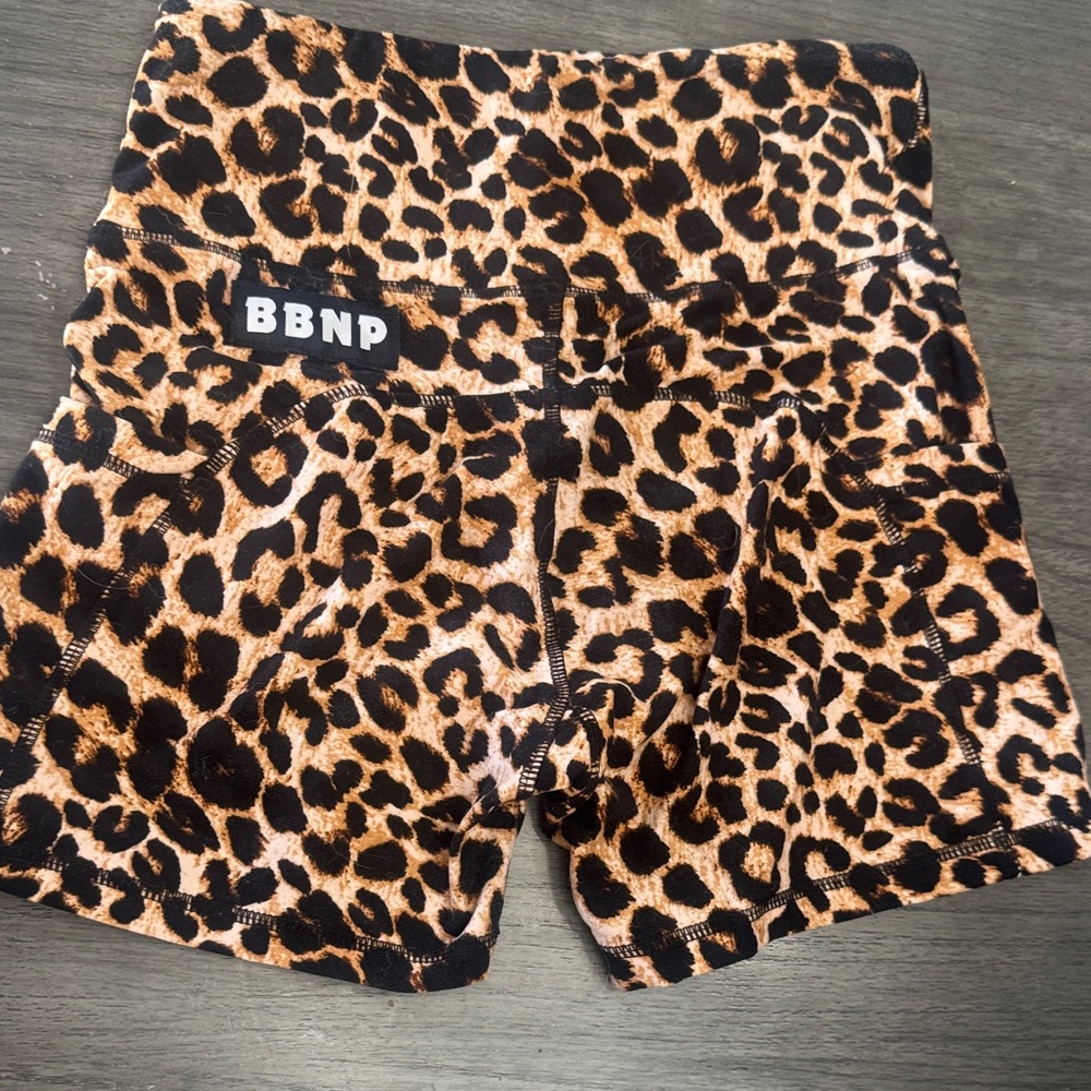 Barbells and Pizza leopard shorts